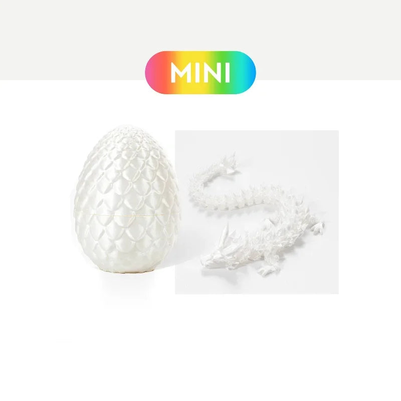 22cm 3D Printed Dragon 8.5cm Dragon Egg Crystal Dragon Egg Funny Home Office Decoration Cool Chinese Festival Dragon Figurine