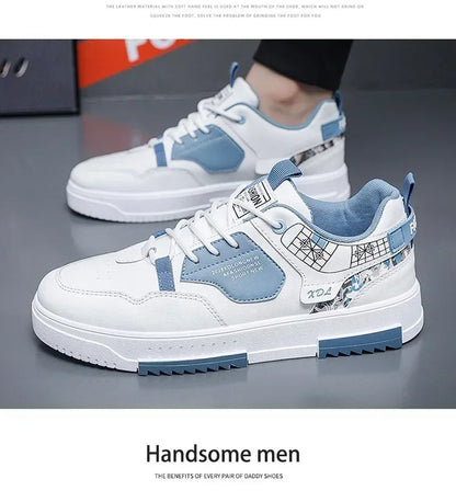 Men's shoes 2025 summer new breathable white shoes men's trendy and versatile thick soled sports board shoes trendy shoes
