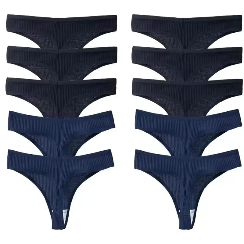 10PCS women's panties Cotton striped bikini panties Sexy sport thong soft, comfortable and breathable pure cotton sexy