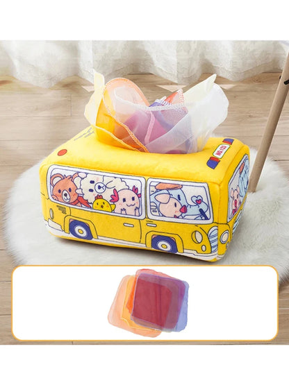 YY17（0+10 ）Baby Tissue Box - Montessori Baby Toys 5 Months Baby Tissue Box Learning Toys, Baby Puzzle Toys