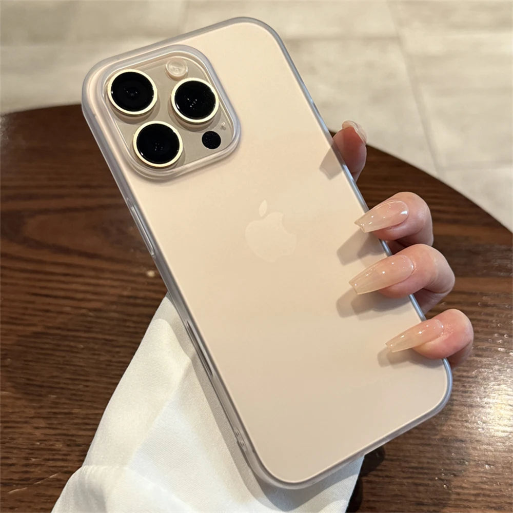 Soft Matte Candy Transparent Phone Case For iPhone 16 15 14 Pro Max Plus 13 12 11 XR XS XsMax 8 Shockproof Silicone Bumper Cover