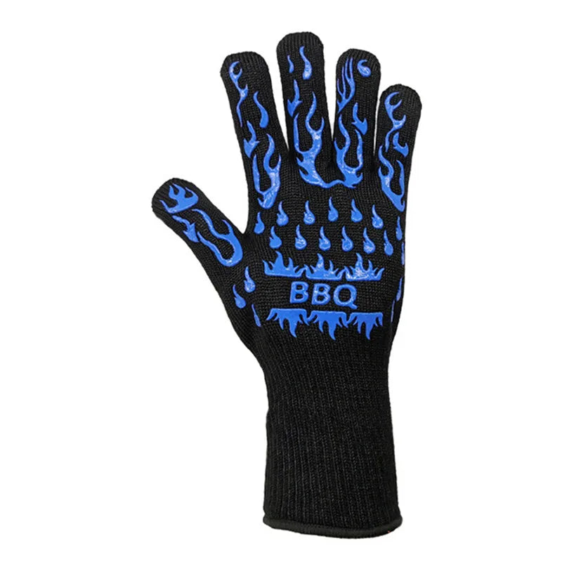 BBQ Microwave Oven Gloves High Temperature Resistance Barbecue Mitts 800 Degrees Fireproof Anti Heat Insulation Glove for Baking