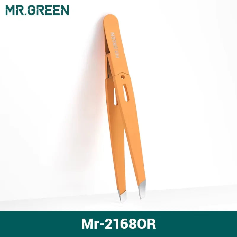 MR.GREEN Eyebrow Tweezer Colorful Hair Beauty Fine Hairs Puller Stainless Steel Slanted Eye Brow Clips Removal Makeup Tools