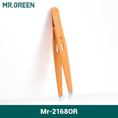 MR.GREEN Eyebrow Tweezer Colorful Hair Beauty Fine Hairs Puller Stainless Steel Slanted Eye Brow Clips Removal Makeup Tools