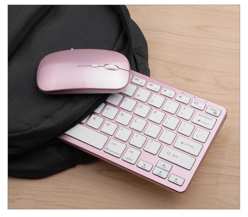 Bluetooth 5.0 &2.4G Wireless Keyboard and Mouse Combo Mini Multimedia Keyboard Mouse for Computer Laptop PC iPad Macbook Android