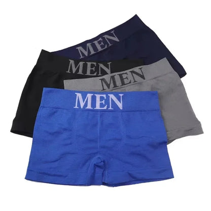 5PCS Men’s High Elastic Breathable Boxer Briefs Comfortable Soft Underwear Solid Color Panties for Daily Wear