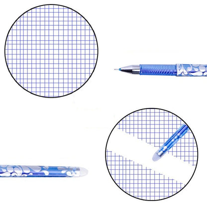 13pcs/set Erasable Gel Pen Set, 0.5mm Nib with Blue-Black Ink, Refillable Gel Pens, Ideal for School and Office Supplies