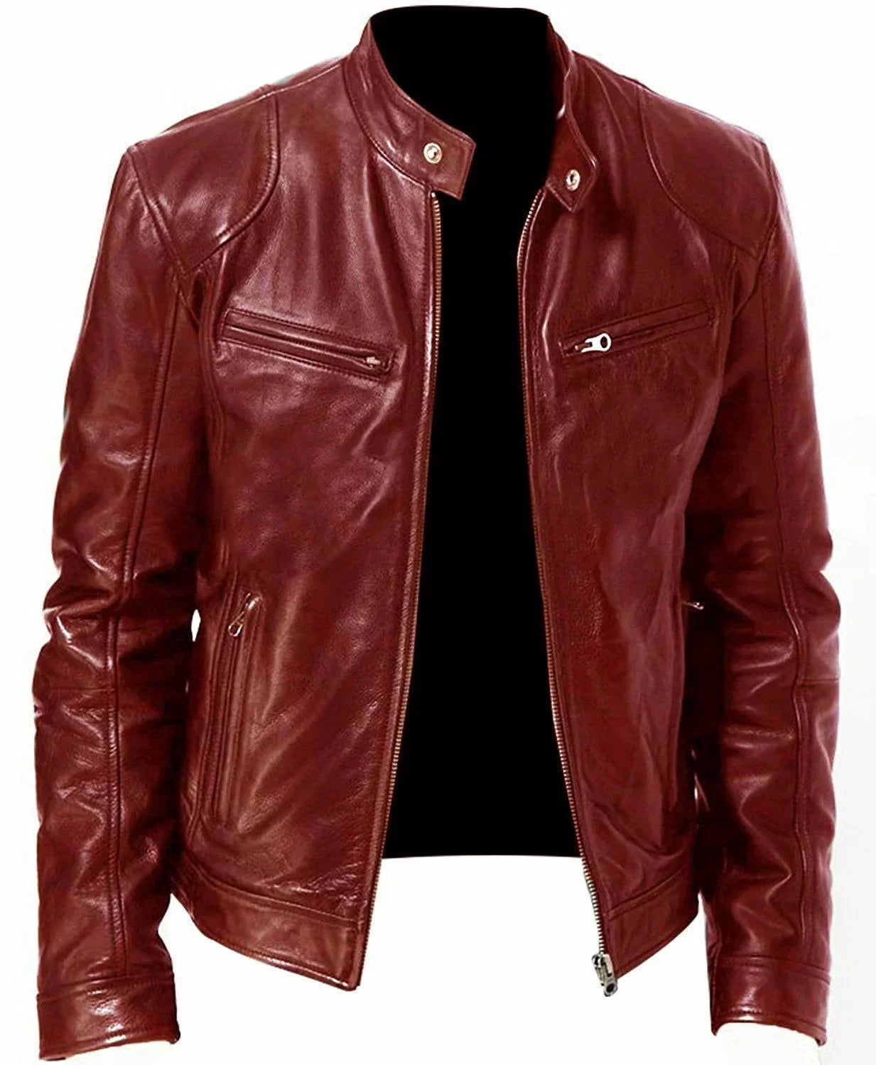 2025 PU Leather Men's Casual Jacket - Motorcycle European Style