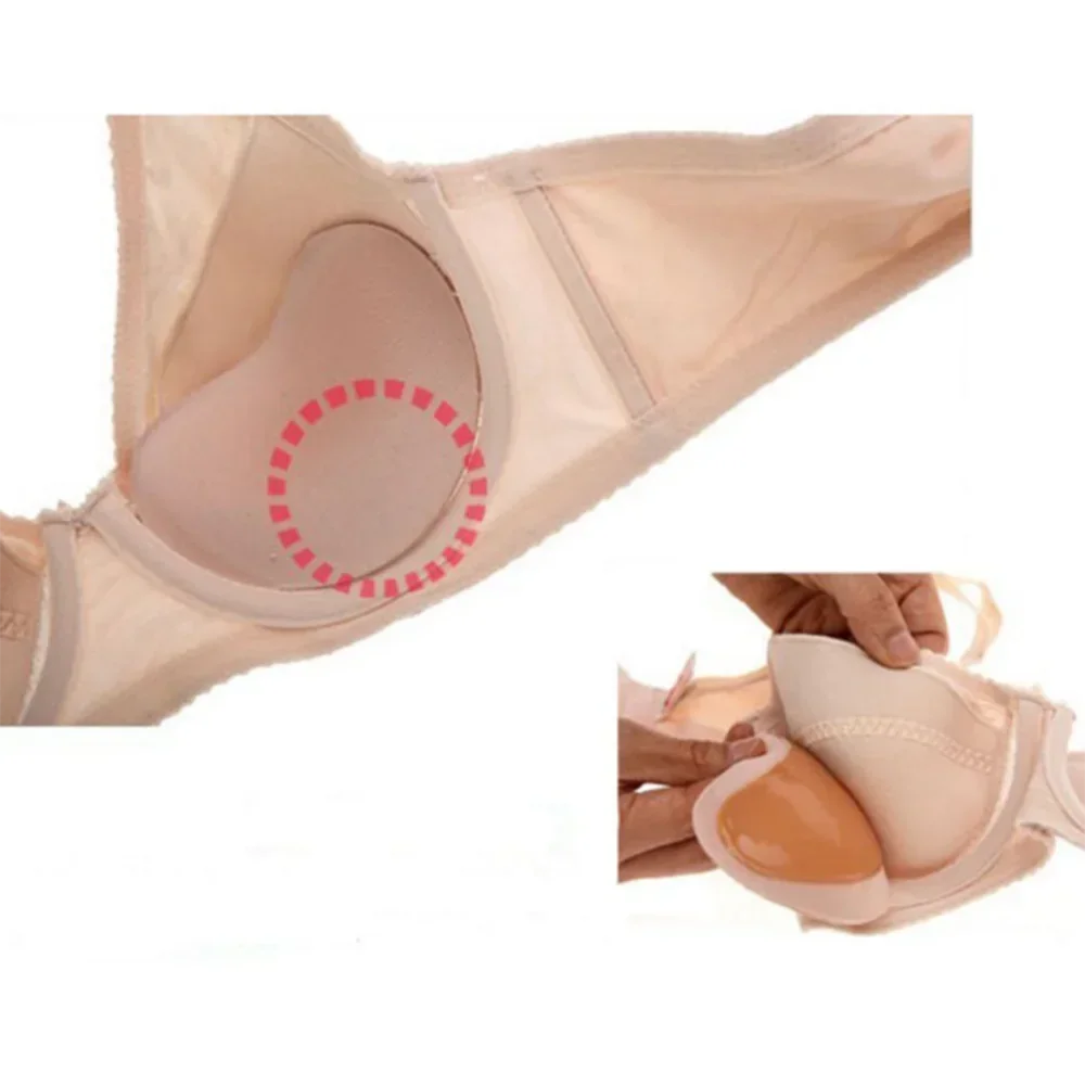 Chest Push Up Sticky Bra Thicker Sponge Bra Pads Breast Lift Up Enhancer Silicone Removeable Inserts Swimsuit Invisible Bra