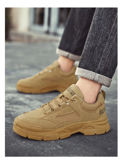 2025 new men's shoes for spring leisure, breathable, anti slip, wear-resistant workwear shoes, men's sports shoes, board shoes