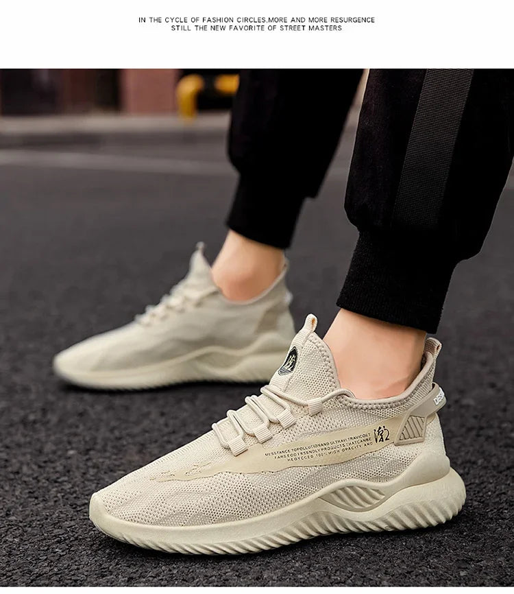 Men Sneakers 2025 Men Tennis Shoes New Fashion Spring and Summer Leisure Walking and Running Breathable Flat Bottom Gym Sports