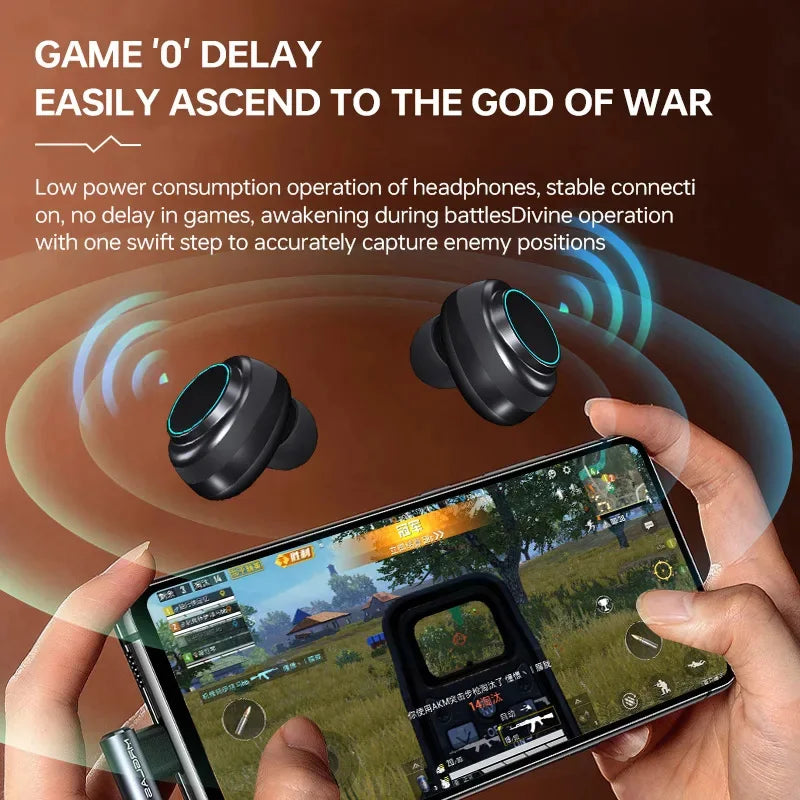 Wireless Bluetooth Headphones TWS Headsets With Mic Stereo Sport In-ear Earphone Touch Control Long Standby HD Call Earbuds Game