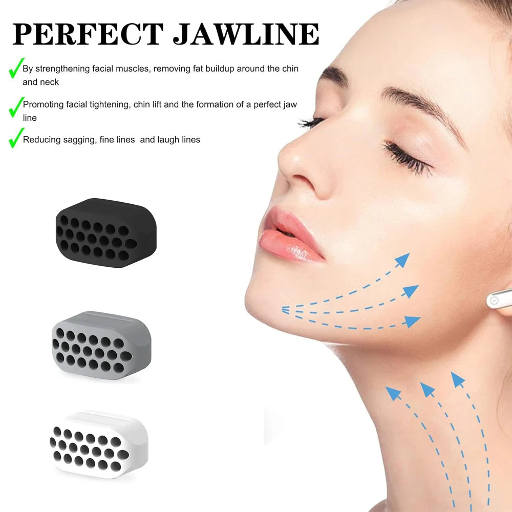 Jawline Exerciser for Man and Woman Silicone Jaw Exerciser Gum Tablets Jaw Trainer & Jaw Exerciser Shaper for Beginner, Intermed