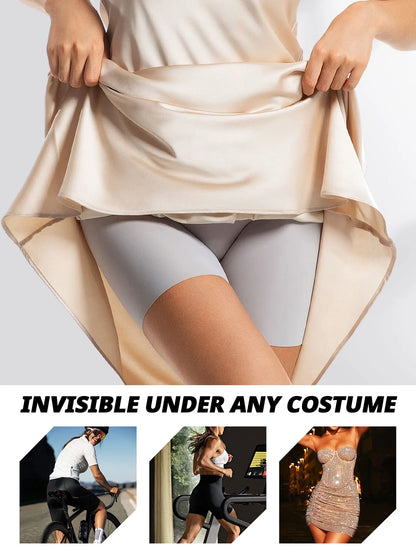 Flarixa Seamless High Waist Shorts Panties For Women Tummy Control Hip Lift Ice Silk Safety Pants Underwear Boyshorts Boxer