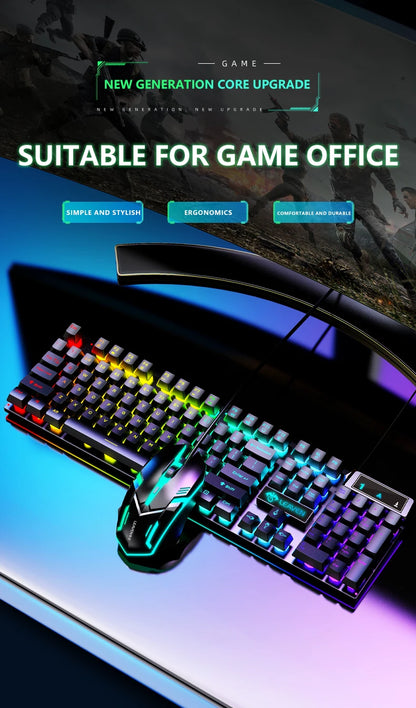 Computer Gaming Keyboard And Mouse Set USB Wired Backlight PC Keyboard Mouse Combos