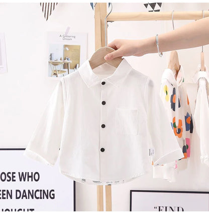 Kids Shirt Clothes Spring Thin Blouses Clothing Infant Boy Striped Cotton Tops 1 2 3 4 Years Kids Long Sleeves Shirt