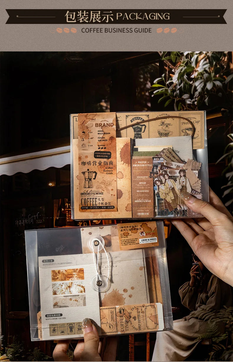 125piece Coffee Business Guide Writing Notebooks Coffee Handbook Decoration Notebooks Handbook School Large Portion