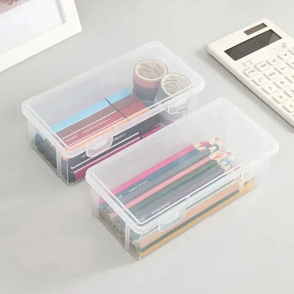1PC Transparent Pencil Case Sketch Plastic Pencil Case Storage Case Art Student Pencil Case Large Capacity Toolbox