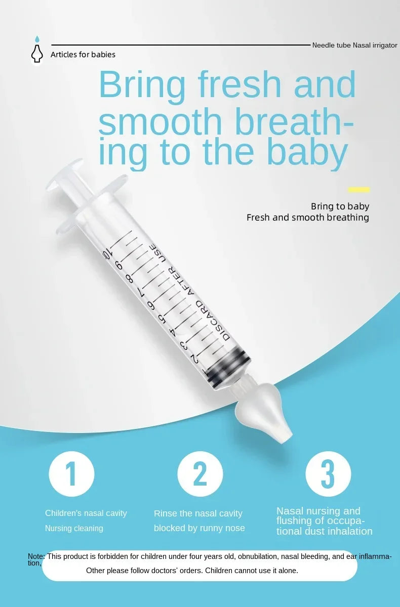 1/2Pcs Needle Tube Baby Nasal Aspirator Syringe Baby Nose Cleaner Rhinitis Nasal Washer Irrigator Baby Nose Washing for Children
