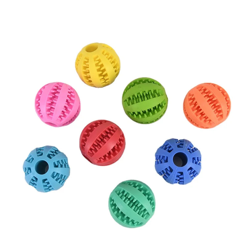 Dog Toy Ball, Nontoxic Bite Resistant Toy Ball for Pet Dogs Puppy Cat, Dog Pet Food Treat Feeder Chew Tooth Cleaning Ball