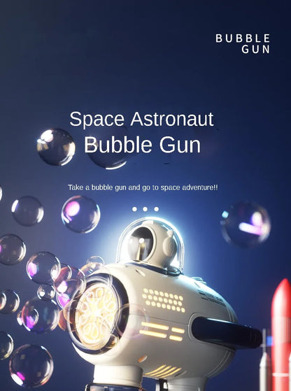 Children Bubble Gun Toy Astronaut Fully Automatic Bubble Machine Bubbles Gun Outdoor Game Fantasy Toy for Boys Girls Gifts