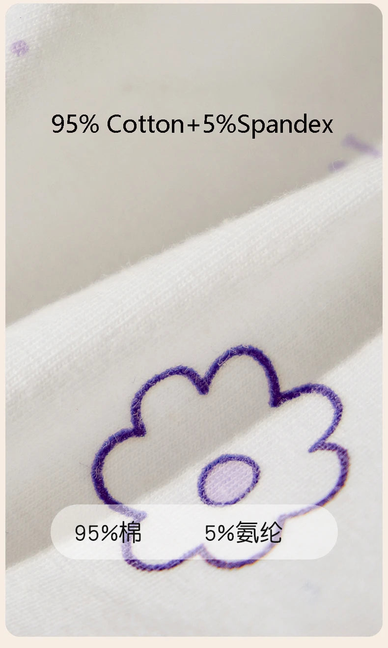 4Pcs/Set Cotton Panties Women High Waist Slimming Underwear Cute Print Young Girls Briefs Plus Size M-4XL Soft Female Lingerie