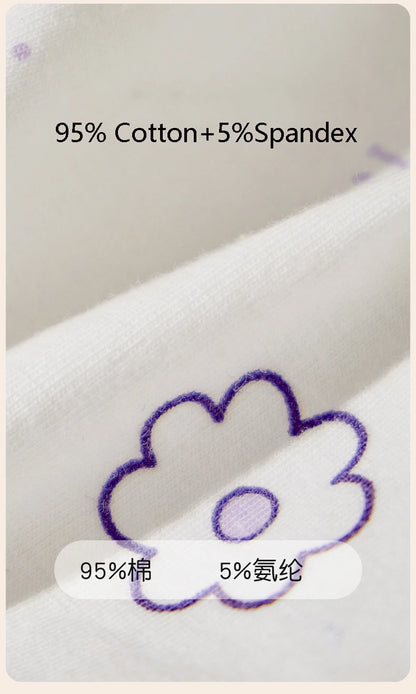 4Pcs/Set Cotton Panties Women High Waist Slimming Underwear Cute Print Young Girls Briefs Plus Size M-4XL Soft Female Lingerie