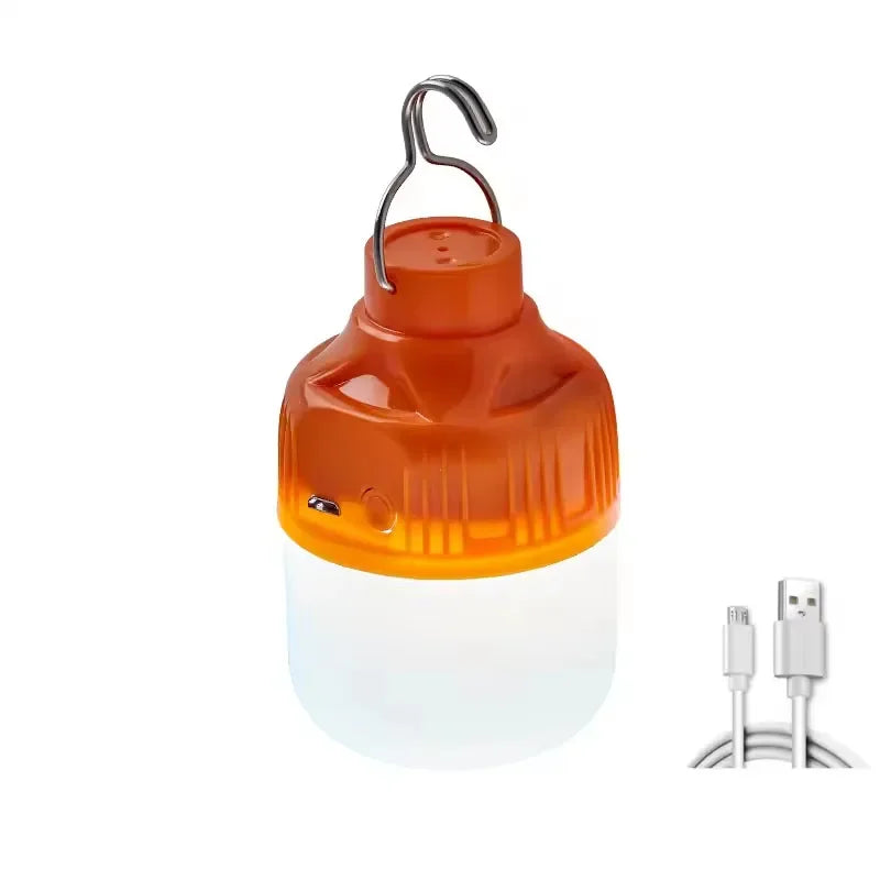 مصباح تخييم LED قابل لإعادة الشحن عبر USB وإضاءة طوارئ ومصباح يدوي للنزهات الخارجية وإضاءة خيمة معلقة