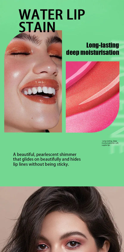 Lip Gloss Waterproof Long-term Moisturizing Non-stick Cup Non-fading Liquid Green Packaging Lip Gloss Cosmetics