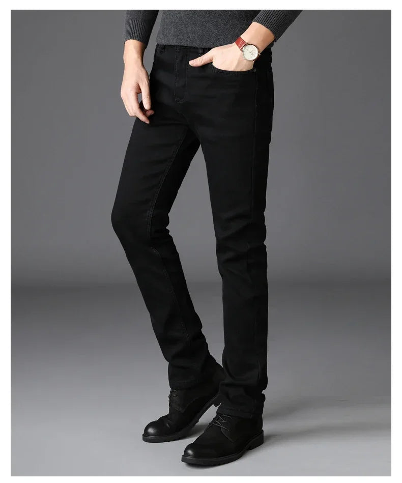 Men Classic Advanced Fashion Brand Jeans Jean Homme Man Soft Stretch Black Biker Masculino Denim Trousers Mens Pants Overalls
