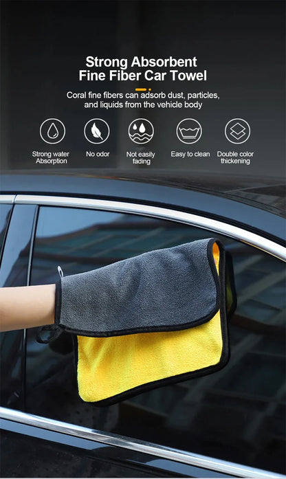 Cars Wash Microfiber Towel 30x30/60CM Car Cleaning Drying Cloth Hemming Cars Care Cloth Detailing Car Wash Towel
