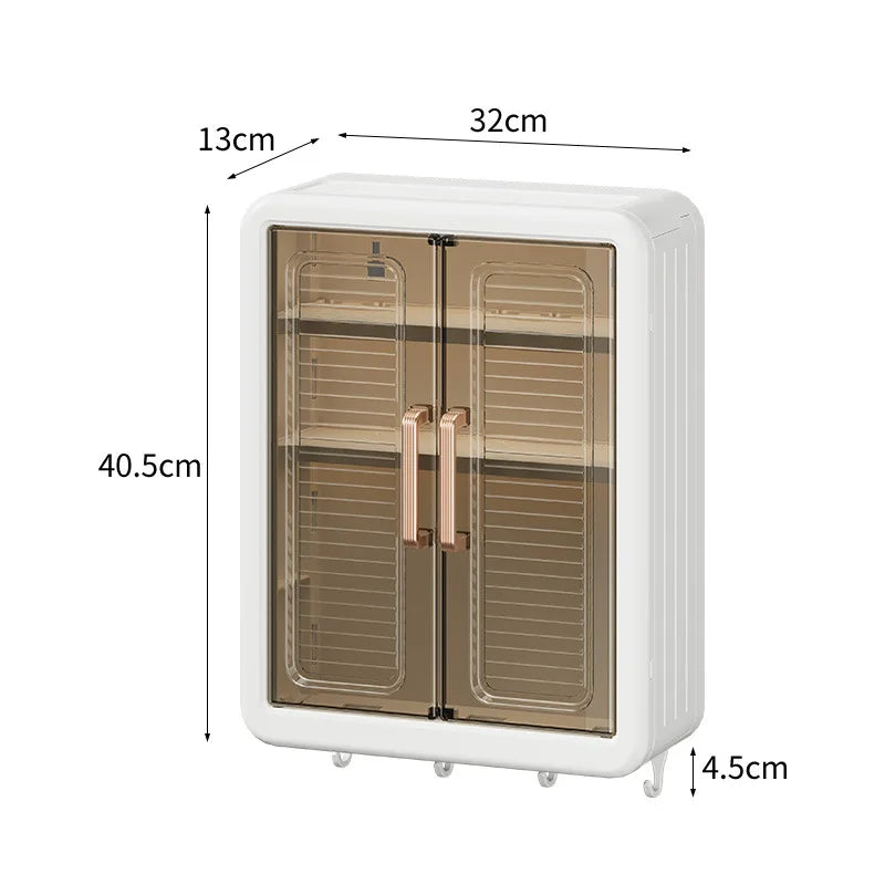 Bathroom Wall Cabinet - No-Drill Magnetic Door Storage Shelf with Dustproof Design, Hanging Organizer for Shower & Toiletries