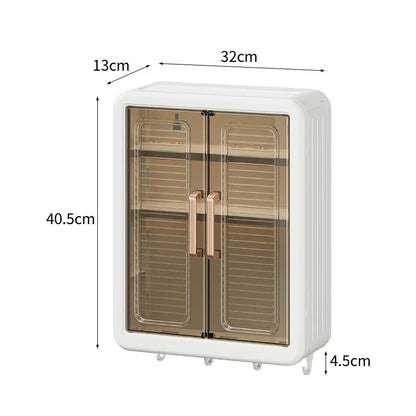 Bathroom Wall Cabinet - No-Drill Magnetic Door Storage Shelf with Dustproof Design, Hanging Organizer for Shower & Toiletries