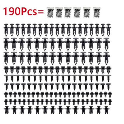 190 Pcs Auto Plastic Buckle Bumper Clips Fixing Nail Kit 6 Styles Plastic Retainer Fasteners Clip Car Body Push Rivets Parts