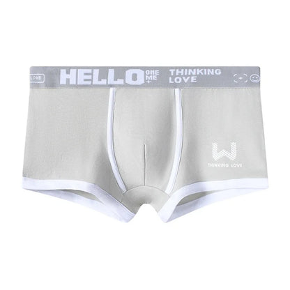 1Pcs Men Cotton Boxer Shorts Panties Underwear3 Colors L XL 2XL 3XL Soft Letter Belt Breathable Soft Fashion Sports