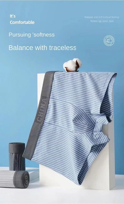 1Pcs Boxer Shorts Men's Underwear Sexy Panties Cotton Striped Man Underpants Male Boxers Homme U Convex Lingerie Free Shipping