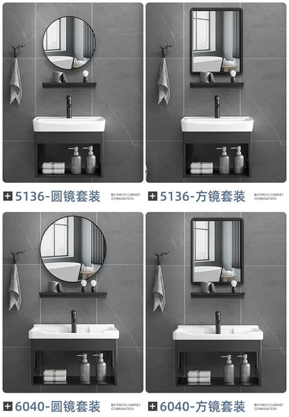 Bathroom Vanity with Sink Toilet Simple Small Apartment Household Wall-mounted Storage Balcony Washbasin Cabinet with Mirror