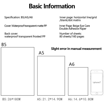 A5/B5 Notebook Spiral book coil Planner Lined Blank Grid Paper Journal Diary Sketchbook For School Supplies Stationery Office