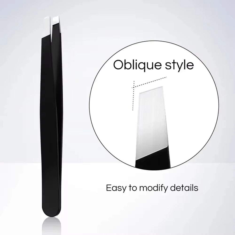 Stainless Steel Eyebrow Tweezers - Precision Hair Removal And Shaping Tool for Women and Men -  Durable And Comfortable Grip