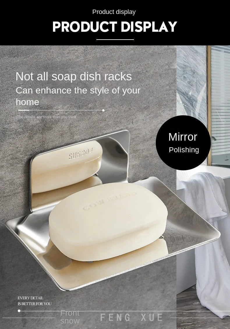 Bathroom soap box, soap box, wall-mounted non-drilling storage rack, drainage, bathroom washbasin, wall storage