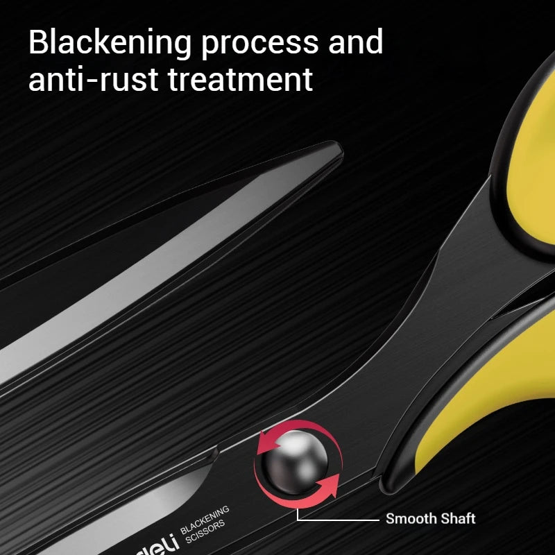 Deli-Stainless Steel Anti-Stick Scissors, Alloy Stationery, School Supplies, Office, Student, DIY, Hand Craft, 184mm