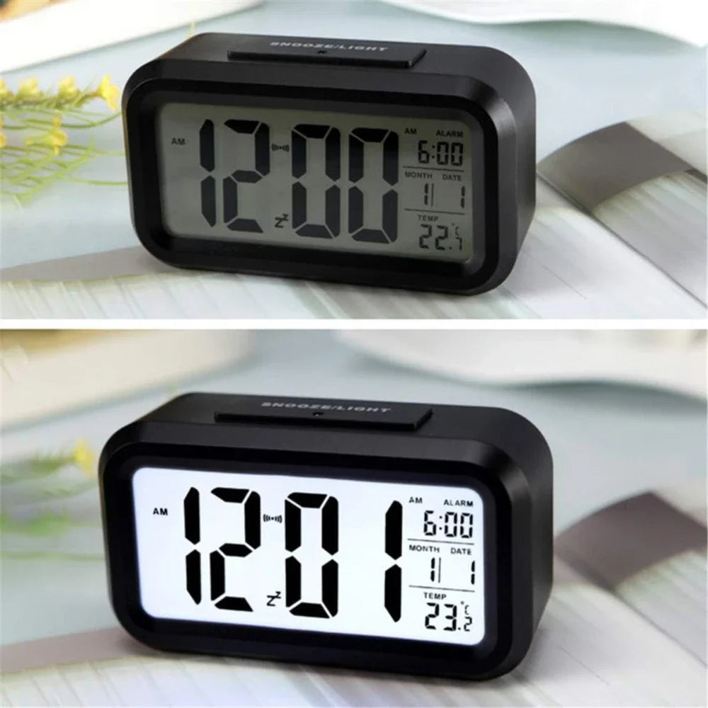 Small/Larger LED Digital Alarm Clock Backlight Snooze Mute Calendar Desktop Electronic Backlight Table Desktop Clocks