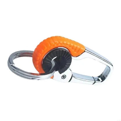 Men Keychain Hook Outdoor Carabiner Double Rings Keyring Making Accessories Alloy Texture for Climbing and Fishing