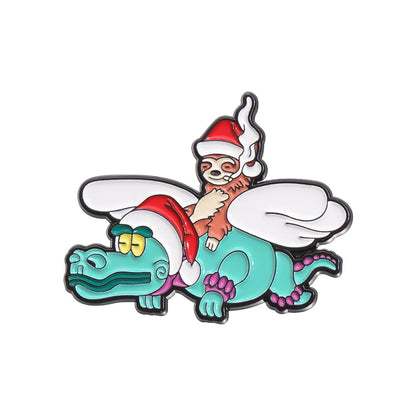 Retro Mexican Metal Hat Clip Pins Enamel Pins Cartoon Sloth Boy Baseball Cap Golf Cap Hat Badge Accessories Fashion Jewelry Gift