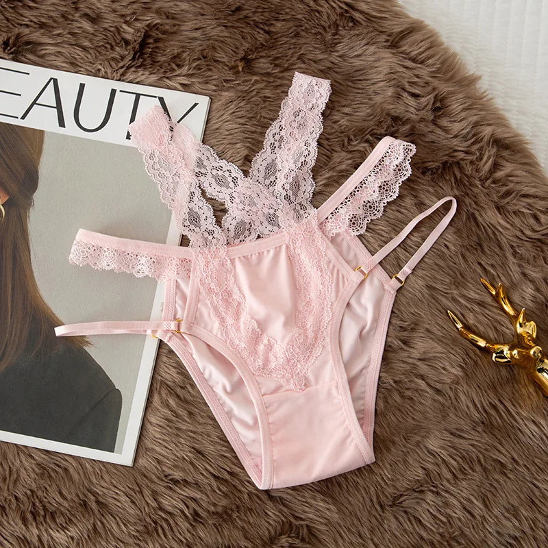 Sexy Girls Briefs Women Panties Lace G String Thong Hollow Out Underwear Low Waist Seamless Female Lingerie