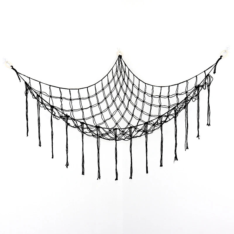 Large-capacity plush animal hammock net weaving Bohemian home decoration corner toy storage organizer plush toy hanging net