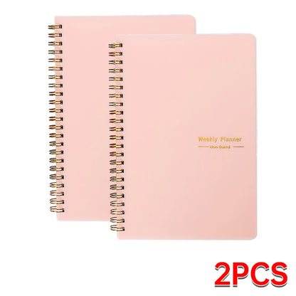 A5 Weekly Planner Coil Daily Planner Simple Stylish Portable Notebook for Study School Office Note-taking Budget Monthly Planner