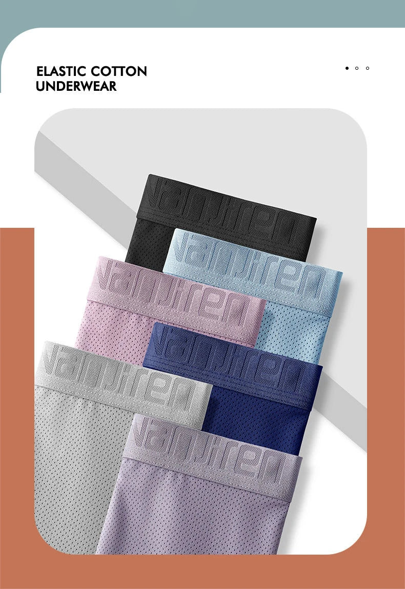 Men Panties Male Underpants Man Pack Shorts Boxers Underwear Slip Homme Calzoncillos Bamboo Hole U Convex Pouch Large Size 6XL