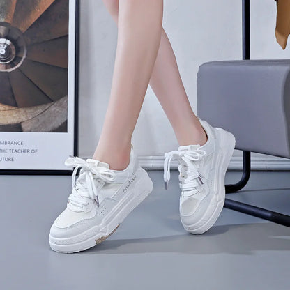 Women's Shoes Platform Sneakers Autumn New White Shoes Fashion Non Slip Casual Shoe Breathable Lace-up Women Vulcanized Shoes