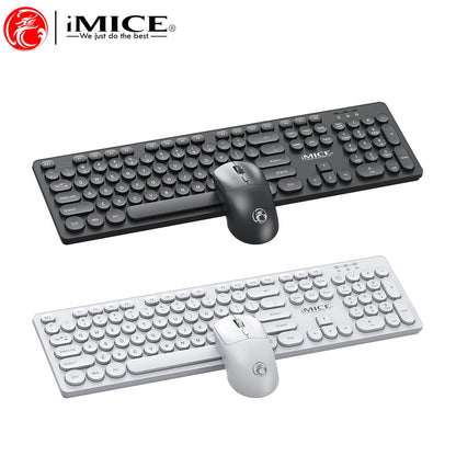 Wireless Keyboard and Mouse Combo - Full Size Wired Backlit Gaming Keycaps Optical Mouse with Adjustable DPI for Business Office